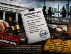 MA Tolak PK Park Joung In, 85 Persen Saham PT Kedap Sayaaq Masuk Sita Umum.